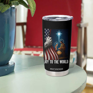Jesus Christian Tumbler Cup American Flag Joy To The World Christmas TS14 Print Your Wear