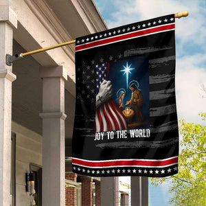 Jesus Christian Garden Flag American Flag Joy To The World Christmas TS14 Distressed Black Red Print Your Wear