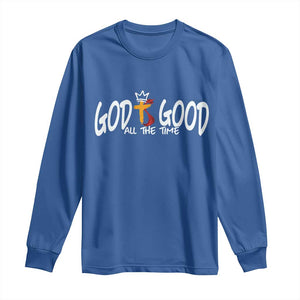 Jesus Christian Long Sleeve Shirt God Is Good All The Time TS14 Royal Blue Print Your Wear