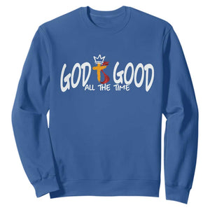 Jesus Christian Sweatshirt God Is Good All The Time TS14 Royal Blue Print Your Wear