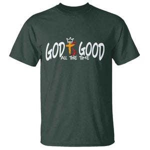 Jesus Christian T Shirt God Is Good All The Time TS14 Dark Forest Green Print Your Wear