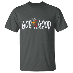 Jesus Christian T Shirt God Is Good All The Time TS14 Dark Heather Print Your Wear