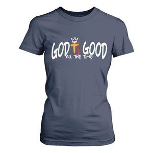 Jesus Christian T Shirt For Women God Is Good All The Time TS14 Navy Print Your Wear