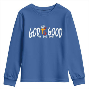 Jesus Christian Youth Sweatshirt God Is Good All The Time TS14 Royal Blue Print Your Wear