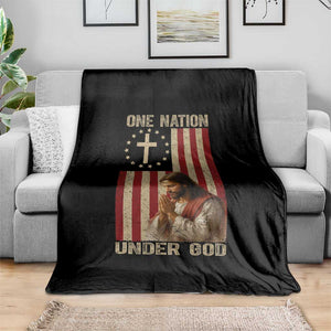Jesus Christian Throw Blanket One Nation Under God TS14 Print Your Wear