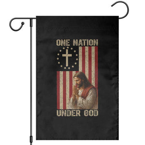 Jesus Christian Garden Flag One Nation Under God TS14 Black Print Your Wear