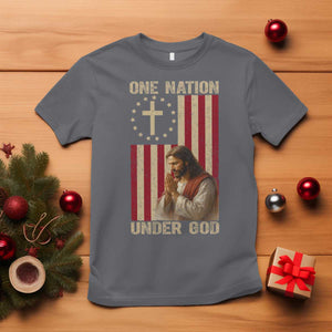 Jesus Christian T Shirt One Nation Under God TS14 Charcoal Print Your Wear