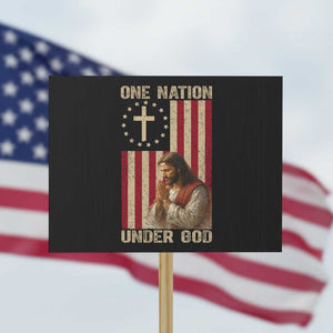 Jesus Christian Protest Sign One Nation Under God TS14 Horizontal 18" × 24" Black Print Your Wear