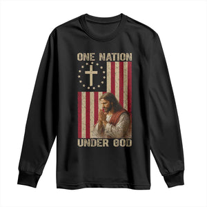 Jesus Christian Long Sleeve Shirt One Nation Under God TS14 Black Print Your Wear
