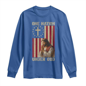 Jesus Christian Long Sleeve Shirt One Nation Under God TS14 Royal Blue Print Your Wear