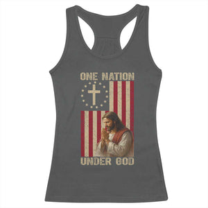 Jesus Christian Racerback Tank Top One Nation Under God TS14 Dark Heather Print Your Wear