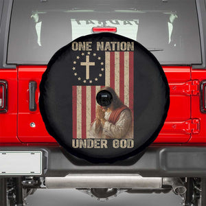 Jesus Christian Spare Tire Cover One Nation Under God TS14 Black Print Your Wear