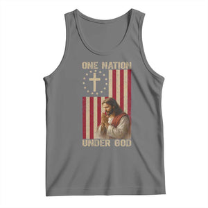Jesus Christian Tank Top One Nation Under God TS14 Black Heather Print Your Wear