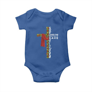 Jesus Christian Christmas Baby Onesie God So Loved The World That He Gave His Only Son TS14 Royal Blue Print Your Wear
