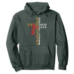 Jesus Christian Christmas Hoodie God So Loved The World That He Gave His Only Son TS14 Dark Forest Green Print Your Wear