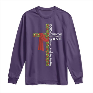 Jesus Christian Christmas Long Sleeve Shirt God So Loved The World That He Gave His Only Son TS14 Purple Print Your Wear