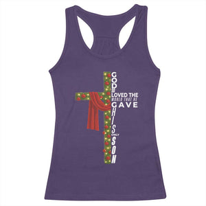 Jesus Christian Christmas Racerback Tank Top God So Loved The World That He Gave His Only Son TS14 Purple Print Your Wear