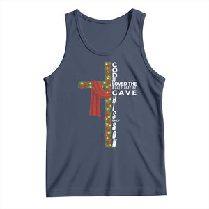 Jesus Christian Christmas Tank Top God So Loved The World That He Gave His Only Son TS14 Navy Print Your Wear