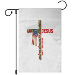 Jesus Patriotic Christmas Garden Flag Loves Jesus And America Too TS14 Black Print Your Wear