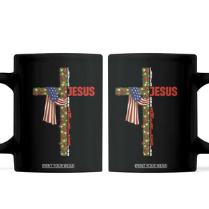 Jesus Patriotic Christmas Coffee Mug Loves Jesus And America Too TS14 Black Print Your Wear