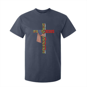 Jesus Patriotic Christmas T Shirt For Kid Loves Jesus And America Too TS14 Navy Print Your Wear