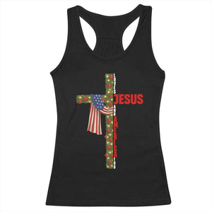 Jesus Patriotic Christmas Racerback Tank Top Loves Jesus And America Too TS14 Black Print Your Wear