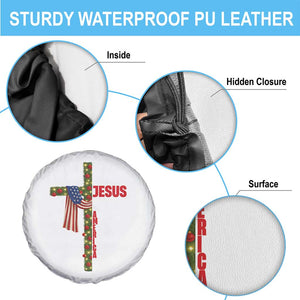 Jesus Patriotic Christmas Spare Tire Cover Loves Jesus And America Too TS14 Print Your Wear