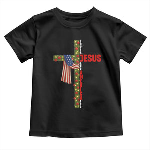 Jesus Patriotic Christmas Toddler T Shirt Loves Jesus And America Too TS14 Black Print Your Wear