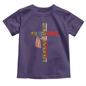 Jesus Patriotic Christmas Toddler T Shirt Loves Jesus And America Too TS14 Purple Print Your Wear