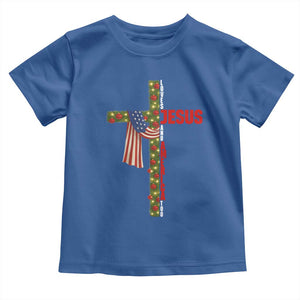 Jesus Patriotic Christmas Toddler T Shirt Loves Jesus And America Too TS14 Royal Blue Print Your Wear