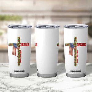 Jesus Patriotic Christmas Tumbler Cup Loves Jesus And America Too TS14 Print Your Wear