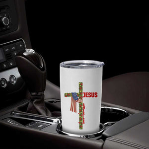 Jesus Patriotic Christmas Tumbler Cup Loves Jesus And America Too TS14 Print Your Wear