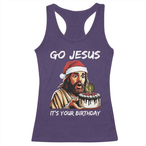 Funny Jesus Christmas Racerback Tank Top Go Jesus It Is Your Birthday TS14 Purple Print Your Wear