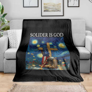 Army Christian Throw Blanket Soldier Cross Starry Night Faith Patriotic Jesus TS14 Print Your Wear