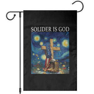 Army Christian Garden Flag Soldier Cross Starry Night Faith Patriotic Jesus TS14 Black Print Your Wear
