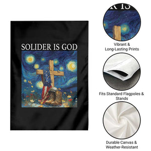 Army Christian Garden Flag Soldier Cross Starry Night Faith Patriotic Jesus TS14 Print Your Wear