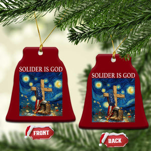 Army Christian Ceramic Ornament Soldier Cross Starry Night Faith Patriotic Jesus TS14 Print Your Wear