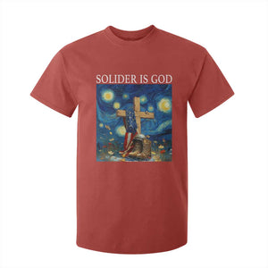 Army Christian T Shirt For Kid Soldier Cross Starry Night Faith Patriotic Jesus TS14 Red Print Your Wear
