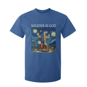 Army Christian T Shirt For Kid Soldier Cross Starry Night Faith Patriotic Jesus TS14 Royal Blue Print Your Wear