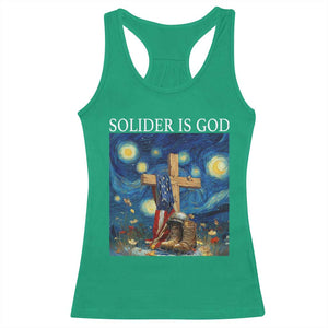 Army Christian Racerback Tank Top Soldier Cross Starry Night Faith Patriotic Jesus TS14 Irish Green Print Your Wear