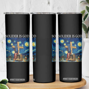 Army Christian Skinny Tumbler Soldier Cross Starry Night Faith Patriotic Jesus TS14 Print Your Wear