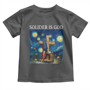Army Christian Toddler T Shirt Soldier Cross Starry Night Faith Patriotic Jesus TS14 Dark Heather Print Your Wear