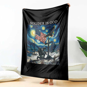 Solider Army Christian Throw Blanket Cross Starry Night Faith Patriotic Jesus TS14 Print Your Wear