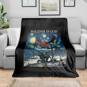 Solider Army Christian Throw Blanket Cross Starry Night Faith Patriotic Jesus TS14 Print Your Wear