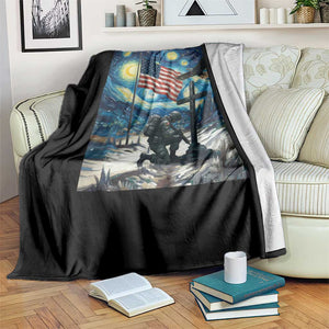 Solider Army Christian Throw Blanket Cross Starry Night Faith Patriotic Jesus TS14 Print Your Wear