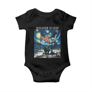 Solider Army Christian Baby Onesie Cross Starry Night Faith Patriotic Jesus TS14 Black Print Your Wear