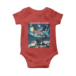Solider Army Christian Baby Onesie Cross Starry Night Faith Patriotic Jesus TS14 Red Print Your Wear