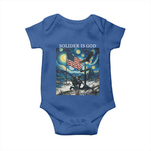Solider Army Christian Baby Onesie Cross Starry Night Faith Patriotic Jesus TS14 Royal Blue Print Your Wear