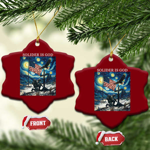 Solider Army Christian Ceramic Ornament Cross Starry Night Faith Patriotic Jesus TS14 Print Your Wear