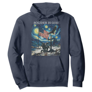 Solider Army Christian Hoodie Cross Starry Night Faith Patriotic Jesus TS14 Navy Print Your Wear
